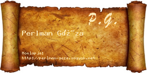 Perlman Géza névjegykártya